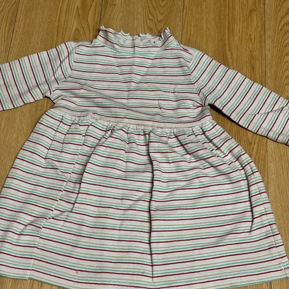 Striped Long Sleeve Dress toddler size 3 hanna anderson